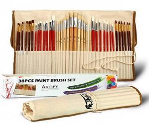 Artify 38 Pcs Paint Brushes Art Set for Acrylic Oil Watercolor