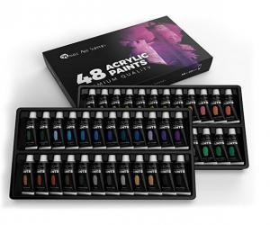 Castle Art Supplies Acrylic Paint Set - 48 Vibrant Colours with Larger Tubes - The Premium Kit for Artists, Beginners or Kids