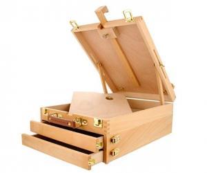 US Art Supply GRAND CAYMAN Extra Large 2-Drawer Wooden Sketchbox Easel