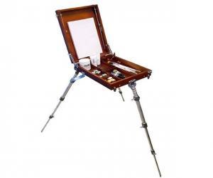 Wooden Sketch Box - French Easel - with Aluminium Telescopic Legs