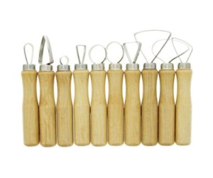 U.S. Art Supply 10-Piece Pottery & Clay Sculpting Carving Tool Set