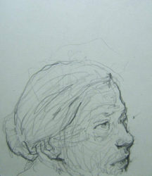 Half Face Pencil portrait by Dorothy Messenger