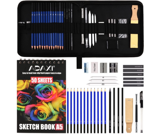 ADAXI Drawing Pencils with Sketch Book