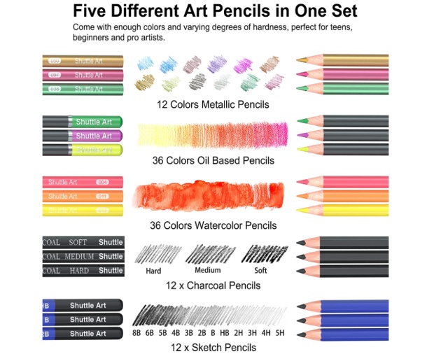 Shuttle Art 123 Pack Art Pencil Set